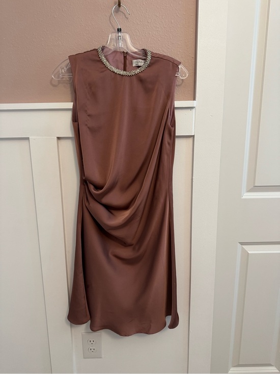 Ieena For Mac Duggal Dresses & Skirts - Ieena Mac Duggal Mauve Satin Jeweled Rhinestone Neck